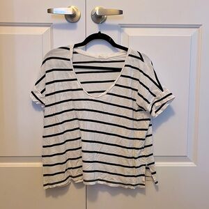 Forever 21 Stripe V-Neck T-Shirt